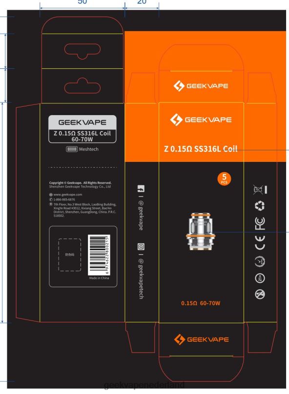 GeekVape Online Store - GeekVape 5 stks/pak z-serie spoel z0,15 ohm ss316l D8F8H7